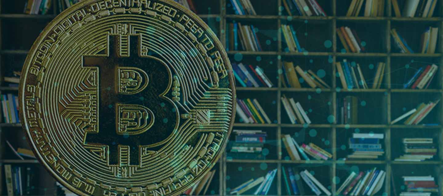 Bitcoin over bookshelf