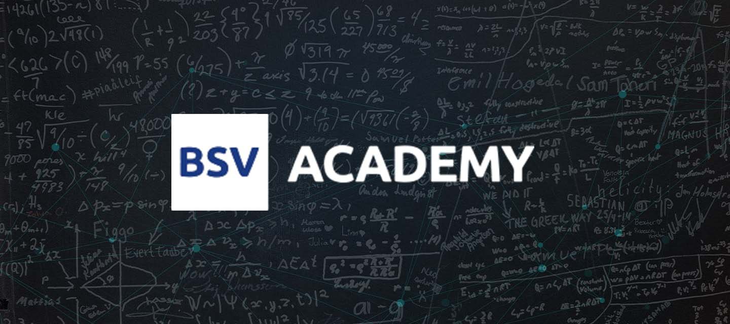 BSV Academy Logo over blackboard