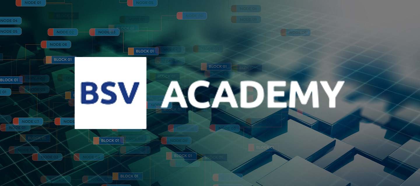 BSV Academy Logo over node concept